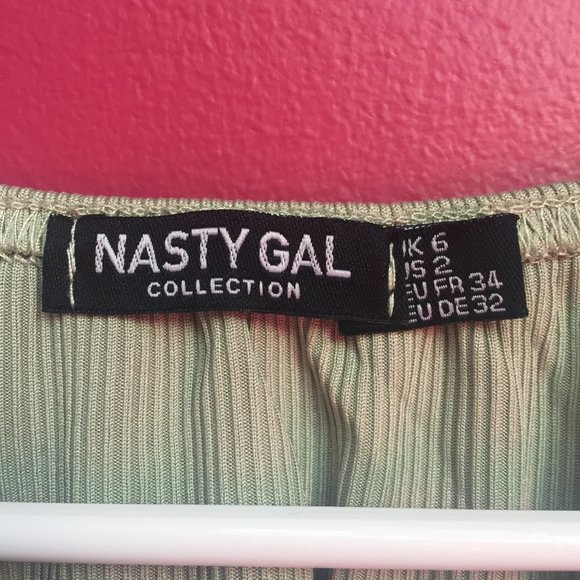 Nasty Gal Mint Square Neck Crop Top - Picture 5 of 5